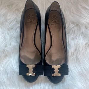 Tory Burch Black Wedges
